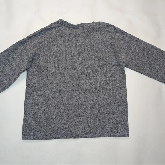 Zara Trafaluc Crewneck Cotton Blend Fuzzy  Soft Grey Sweater Womans Large - Picture 2 of 7